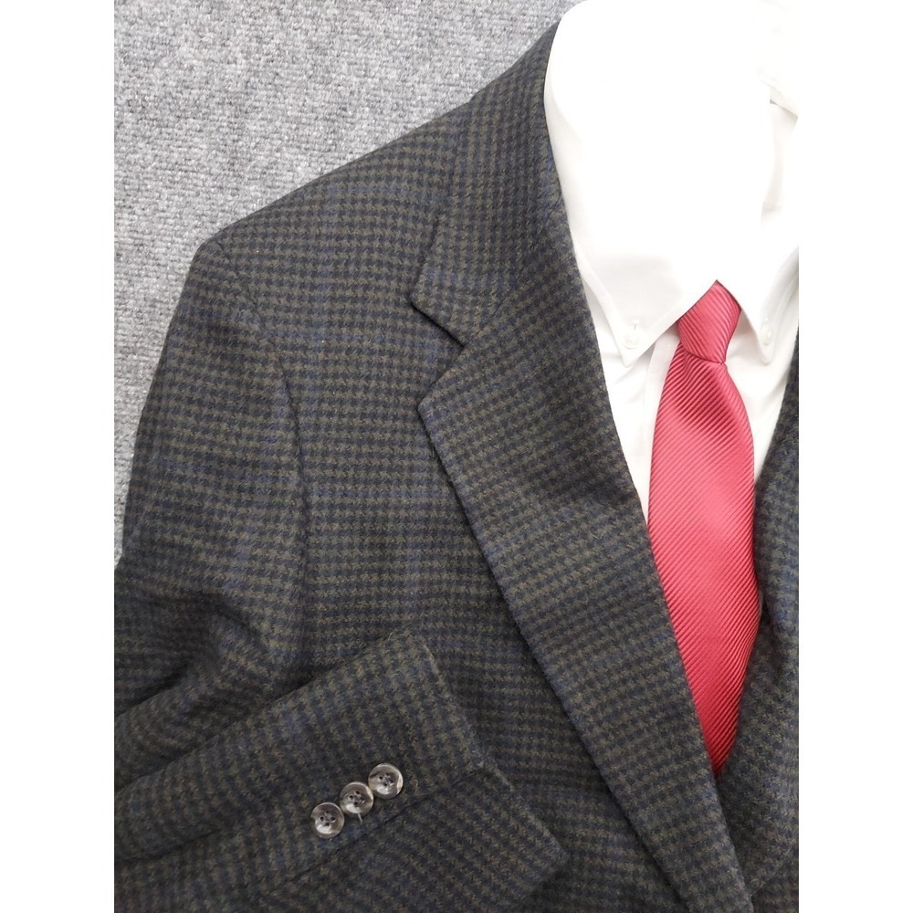 Brooks Brothers Blazer Mens 42 Reg Houndstooth Wool Union Made Suit Jacket